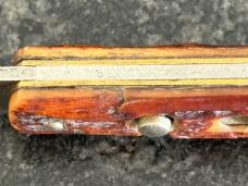 George Schrade Knife Co Presto Fishtail Switchblade, Jigged Bone Handle, Used 
