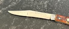 George Schrade Knife Co Presto Fishtail Switchblade, Jigged Bone Handle, Used 