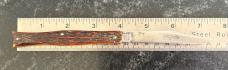George Schrade Knife Co Presto Fishtail Switchblade, Jigged Bone Handle, Used 