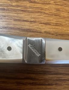 WINCHESTER TRADE MARK MADE IN USA PEARL HANDLE TRAPPER POCKET KNIFE