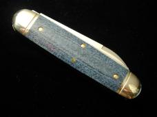 Great Eastern Cutlery GEC Faded Blue Denim Micarta Beer and Sausage Knife Made in USA 352325