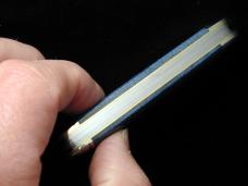 Great Eastern Cutlery GEC Faded Blue Denim Micarta Beer and Sausage Knife Made in USA 352325