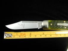 Great Eastern Cutlery GEC Green Jigged Bone Fairway and Clubhouse Knife Made in USA 351325