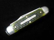 Great Eastern Cutlery GEC Green Jigged Bone Fairway and Clubhouse Knife Made in USA 351325