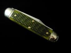 Great Eastern Cutlery GEC Green Jigged Bone Fairway and Clubhouse Knife Made in USA 351325