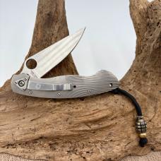 RARE Spyderco Military Titanium Fluted 4" S30V Satin C36TIFP Discontinued (3)