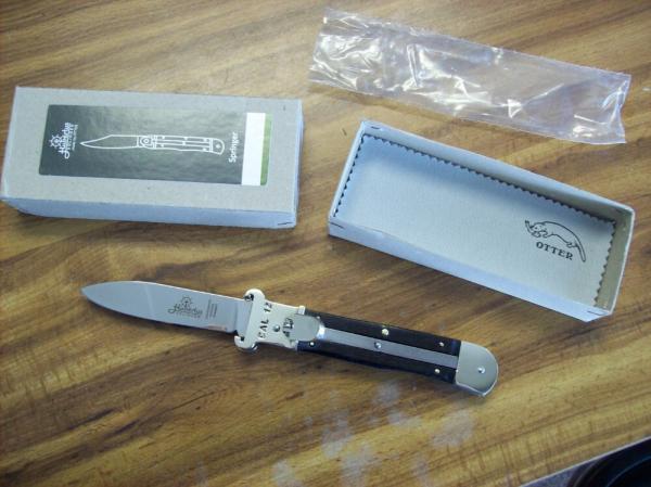Hubertus Knife Shellpuller Patronenzieher Solingen Large Size 11 Exotic Black Ebonywood UNUSED NIB.