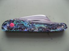   DANIELS FAMILY KNIFE BRANDS-TITUSVILLE CUTLERY-ROOSTER COMB-PAUA ABALONE