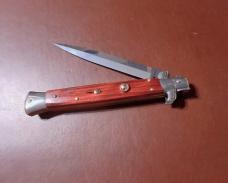 11" FRANK BELTRAME STILETTO WITH NATURAL RED HEART WOOD HANDLES AND A 4MM BAYONET BLADE
