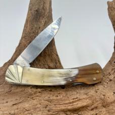 OCOEE RIVER BEAUTIFUL FIRST PRODUCTION LOCK BACK POCKET KNIFE BONE HANDLE (182)