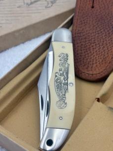 Vintage Schrade Scrimshaw (Eagle / Mayflower) 261SC 2 Blade Hunter New In Box Made In USA