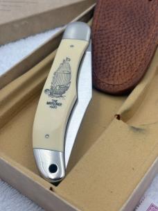 Vintage Schrade Scrimshaw (Eagle / Mayflower) 261SC 2 Blade Hunter New In Box Made In USA