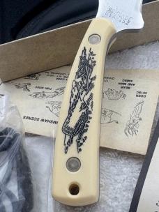 Vintage Schrade Scrimshaw (Whalers / Ship) 152SC Sharpfinger New In Box Made In USA