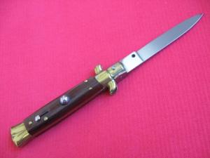 Vintage 8" Rosewood Flat Ground BLADE ITALIAN STILETTO Switchblade Knife