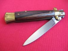 Vintage 8" Rosewood Flat Ground BLADE ITALIAN STILETTO Switchblade Knife