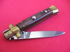 Vintage 8" Rosewood Flat Ground BLADE ITALIAN STILETTO Switchblade Knife