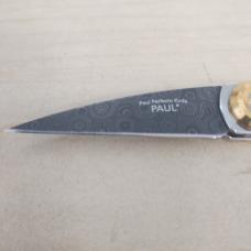Limited Edition Lone Wolf Paul Perfecto Knife Damascus and Goldlip Pearl circa 2005