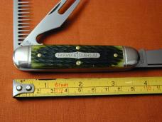 Great Eastern Cutlery GEC Green Jigged Bone Fairway and Clubhouse Knife Made in USA 351325