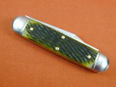 Great Eastern Cutlery GEC Green Jigged Bone Fairway and Clubhouse Knife Made in USA 351325