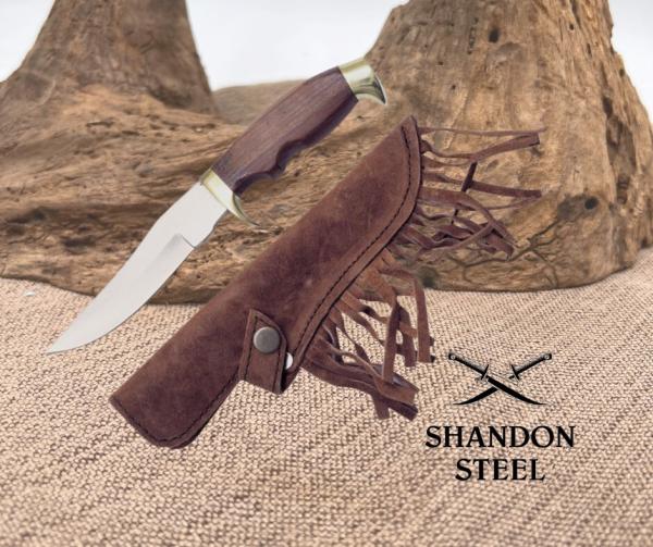 Snake River Skinner New Ole Smoky Fixed Blade Wood Handle Knife w Sheath OS-016
