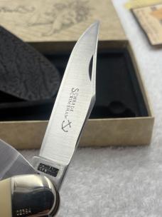 Schrade Scrimshaw 2 Blade Hunter 206SC Eagle / Whale Hunter Scene Limited Edition Vintage