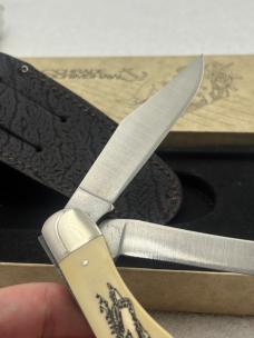 Schrade Scrimshaw 2 Blade Hunter 206SC Eagle / Whale Hunter Scene Limited Edition Vintage