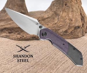 Kansept Fenrir Folding Knife Blackwash TiPurple Micarta Handle S35VN K1034Z1