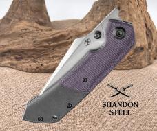 Kansept Fenrir Folding Knife Blackwash Ti/Purple Micarta Handle S35VN K1034Z1