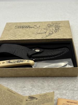 Schrade USA Scrimshaw 152SC Sharpfinger #09187 Fixed Blade Sheath Knife New In Box (#3)