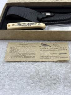 Schrade USA Scrimshaw 152SC Sharpfinger #09187 Fixed Blade Sheath Knife New In Box (#3)