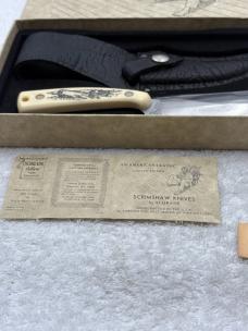 Schrade USA Scrimshaw 152SC Sharpfinger #09187 Fixed Blade Sheath Knife New In Box (#3)