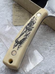 Schrade USA Scrimshaw 152SC Sharpfinger #09187 Fixed Blade Sheath Knife New In Box (#3)