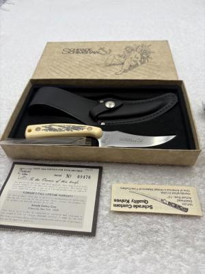 Schrade USA Scrimshaw Fixed Blade Sheath Sailing Ship / Whalers New In Box (#2)