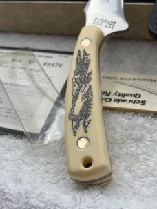 Schrade USA Scrimshaw Fixed Blade Sheath Sailing Ship / Whalers New In Box (#2)
