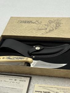 Schrade USA Scrimshaw Fixed Blade Sheath Sailing Ship / Whalers New In Box (#2)