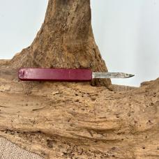 Slide Out Vintage Red Pocket Knife Carbon Blade Plastic Case 1950s USA (223)