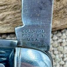 COLONIAL PROV. USA VINTAGE 2 BLADE JACK KNIFE FOLDING CARBON POCKETKNIFE (226)