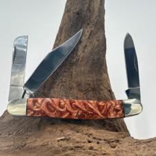 WILD TURKEY CUTLERY 3 BLADE FOLDING STOCKMAN POCKET KNIFE WTC-066WR (229)