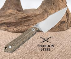 Kizer Mini Harpoon Drop Point Fixed Knife AEB-L Blade Micarta Handle With Sheath
