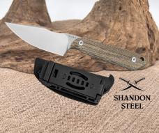 Kizer Mini Harpoon Drop Point Fixed Knife AEB-L Blade Micarta Handle With Sheath