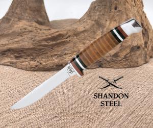 Case Cutlery XX 65quot M3 Finn Small Hunting Leather Handle Fixed Blade Knife 379