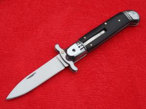 **SALE** 8" Swinguard Leverlock switchblade knife Ebonywood Handles fileworked backspring