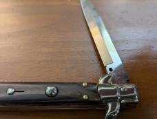 FRANK BELTRAME 28CM/11inch BAYONET BLADE BUFFALO HORN AUTOMATIC STILETTO...NEW 