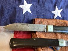 Old J A Henckles Mess Kit, Spoon, Fork & Knife + Orig Pouch. w/ Derlin Handles