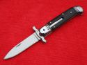 **SALE** 8" Swinguard Leverlock  switchblade knife Ebonywood Handles fileworked backspring