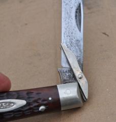 Case XX USA Cheetah 6111 1/2 L 4 1/4" Closed 10 Dot? Used Perfect jigged Handles Nickel Bolsters