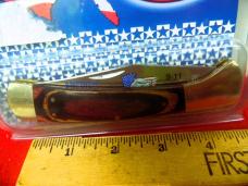 911 FROST WOOD HANDLE UNITED WE STAND COMMEMORATIVE KNIFE 5-1/4" IN BLISTER PACK 