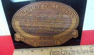 FROST DALE EARNHARDT WOODEN PLAQUE FROM KNIFE DISPLAY A FEW YEARS BACK MINT