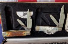Vintage The Wilderness Smokey Mountain Knife Works GunStock Knife Set -NOS