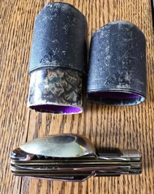 Antique WH Websters Celebrated Cutlery Hobo Set with Leather Case